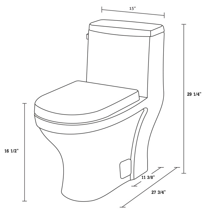 Ucore 1.28 Gallons Per Minute GPF Elongated Floor Mounted OnePiece